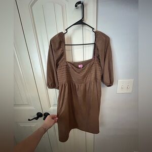 Brown suede dress
